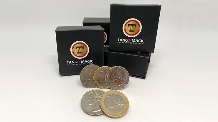 Euro-Dollar Hopping Half (1 Euro and Quarter Dollar) by Tango Magic (ED004)