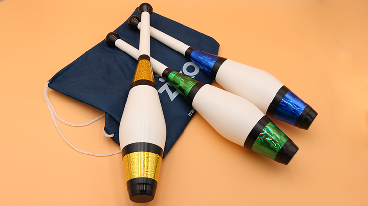 Juggling Set (3 Decorated Clubs) Assorted Colors by Zyko