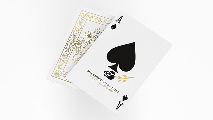 Black Roses White Gold Foil Playing Cards