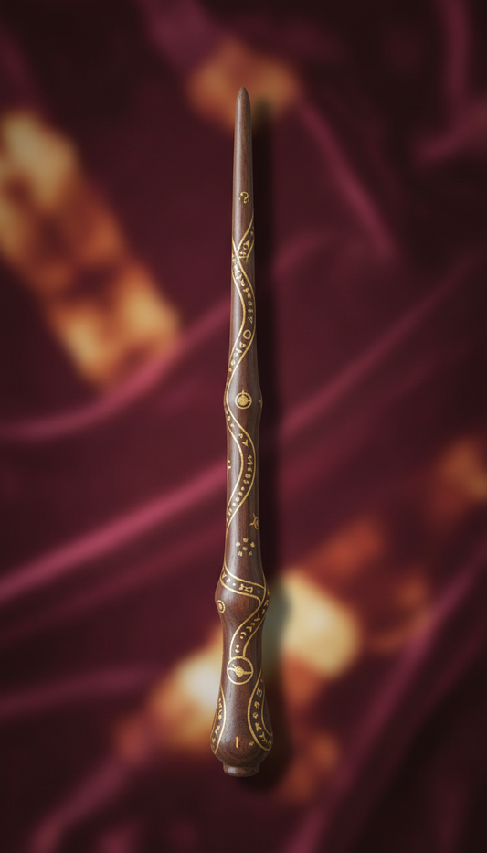 Walnut Magic Wand with Gold Inlay