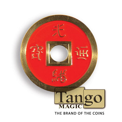 Chinese Coin (CH0021) Blue & Red by Tango Magic